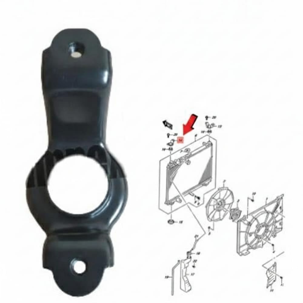 Left radiator mount rubber base – Desire, original (genuine), 2020–2025