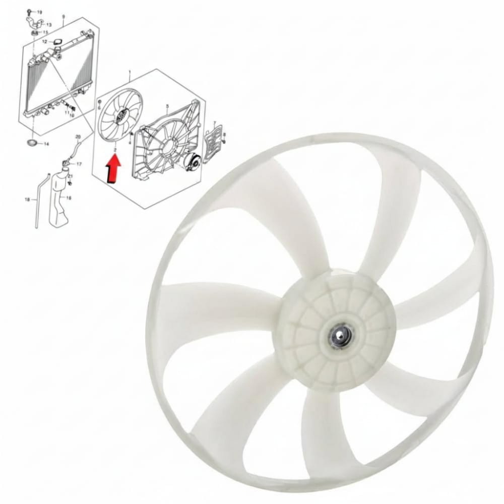 Original radiator fan (without motor) for Suzuki Desire + Baleno (2020–2025)