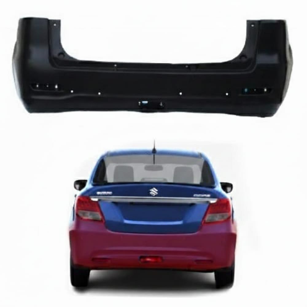 Original rear bumper with sensor opening (OEM, factory-fitted) for Suzuki Dzire 2020-2025