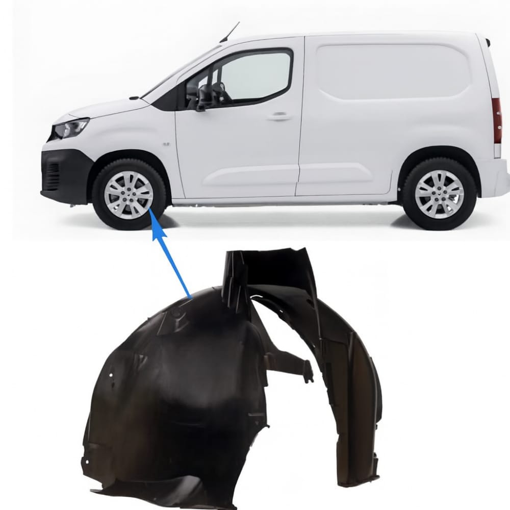 Front left fender liner for Peugeot Partner and Fiat Doblo (new model).