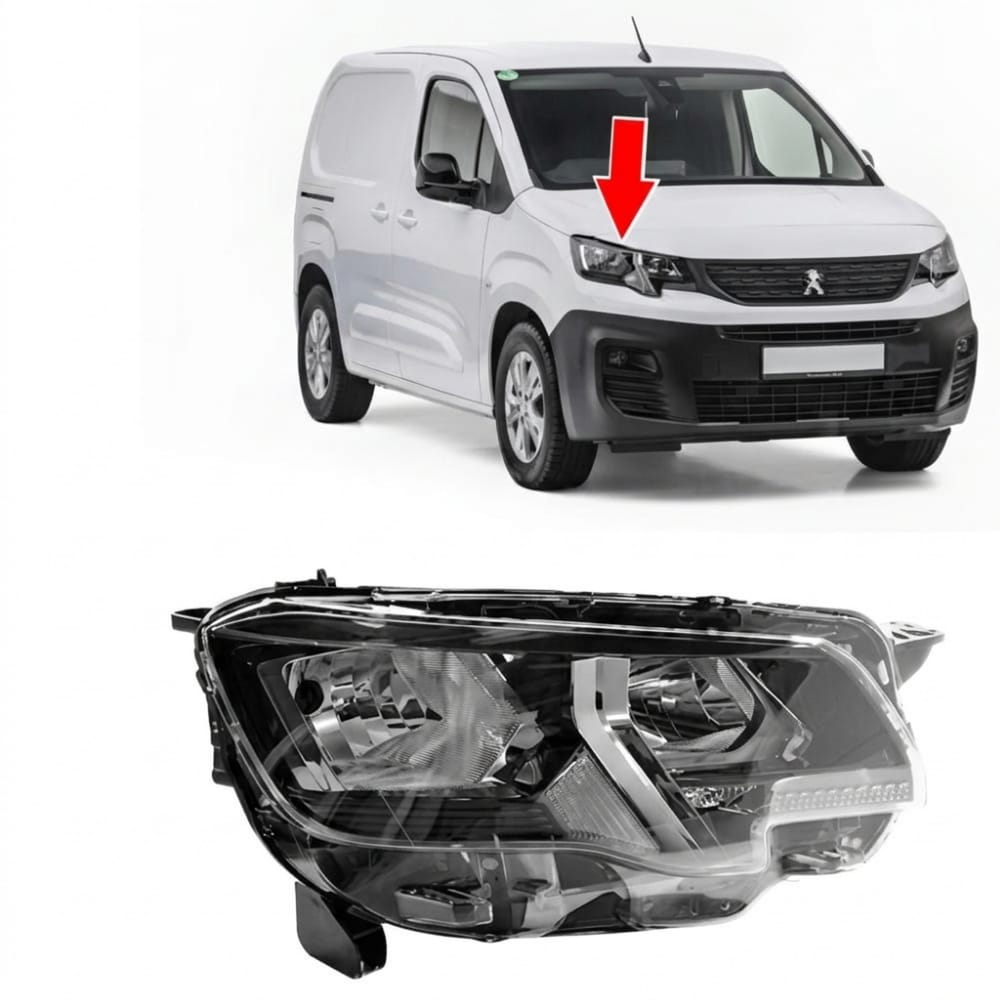 Left headlight for Peugeot Partner – Depo.