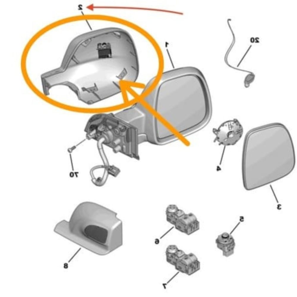 Left side mirror cover for Expert + Scudo