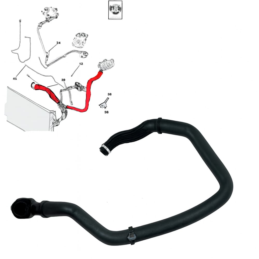 Lower radiator hose for Peugeot Partner Diesel and Fiat Doblo (new model) – for Expna company.