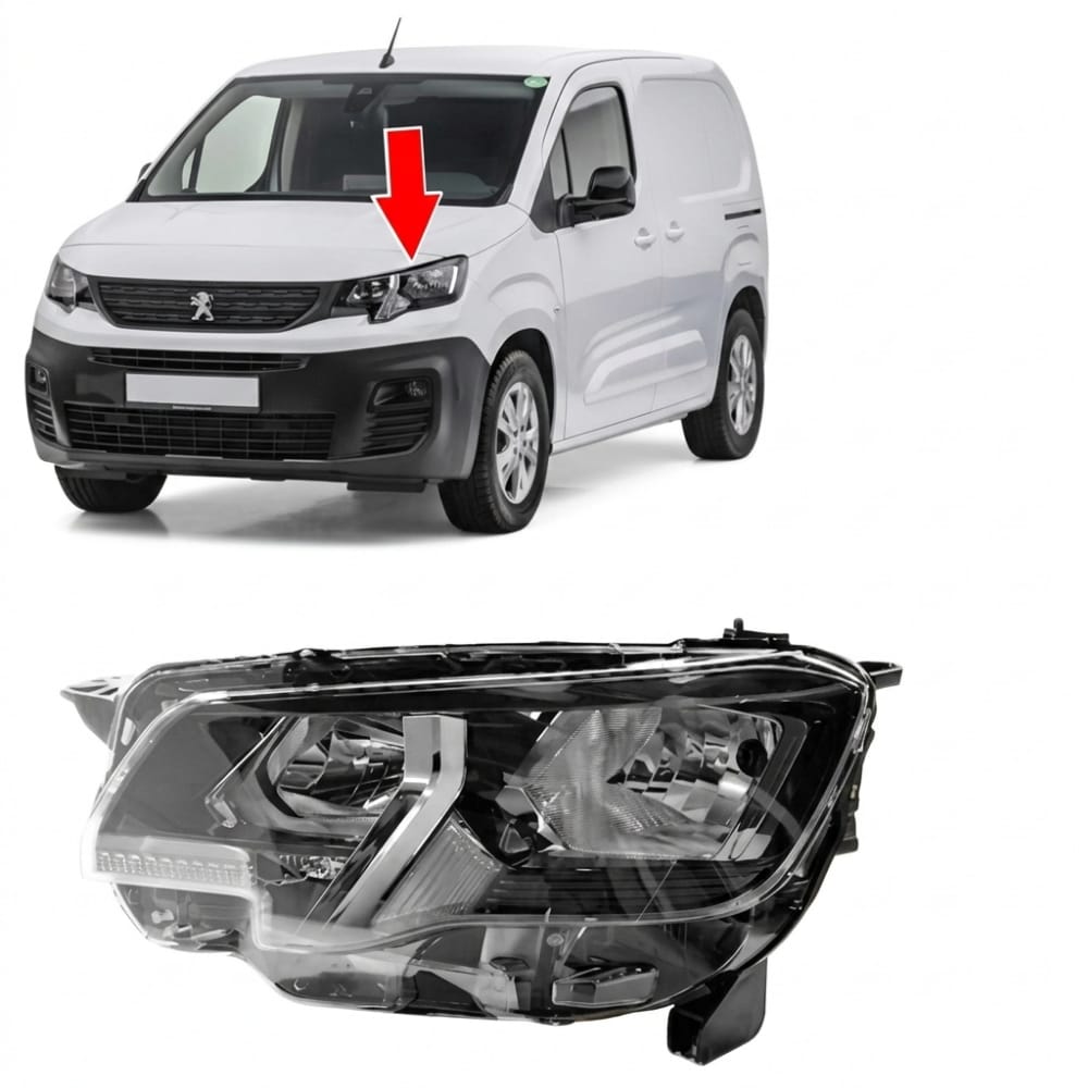 Right headlight for Peugeot Partner – Depo.