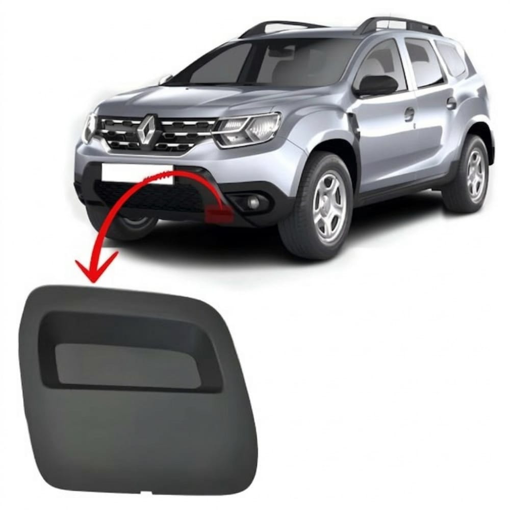 Front left bumper decorative cover – Duster, black, 2018–2022.