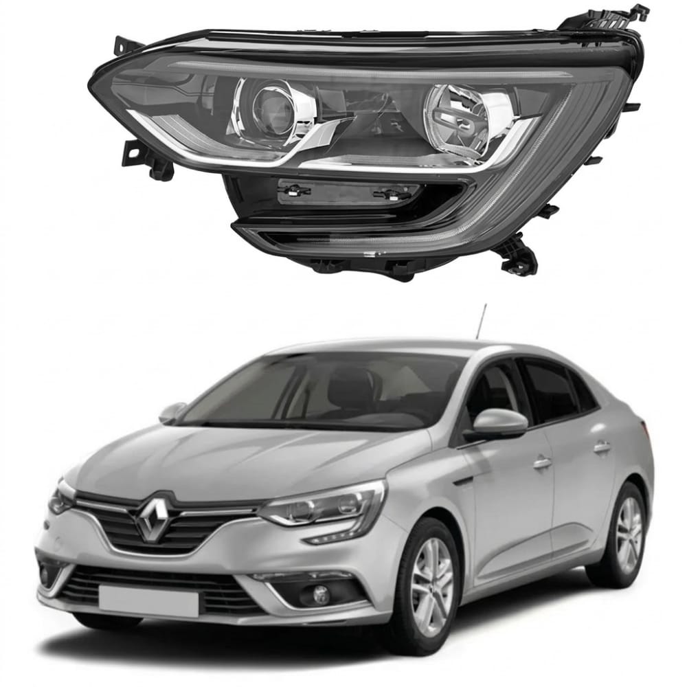 Left headlight for Renault Megane (without LED module, Turkish).