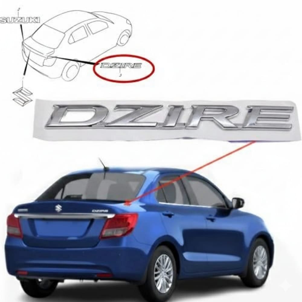 Original “DZIRE” trunk emblem for Suzuki Dzire 2020–2025
