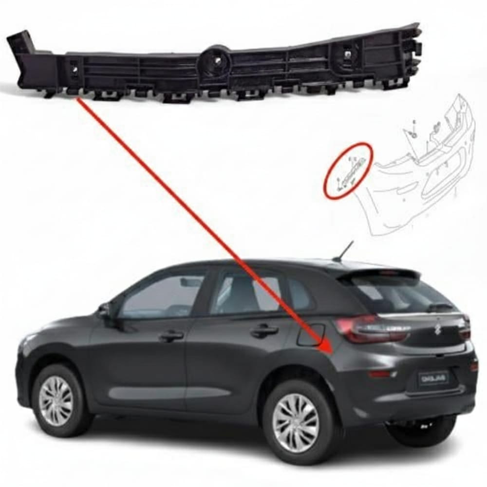 Original left rear bumper bracket for Suzuki Baleno 2020–2025