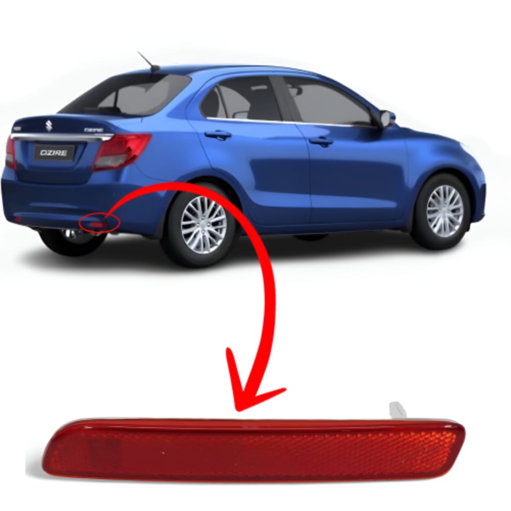 Right bumper reflector for Suzuki Dzire 2020–2025 models